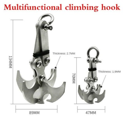 Stainless Steel Survival Folding Grappling Hook Multifunctio