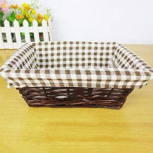 Rattan Storage Tray Basket Linen Cloth Storage Box