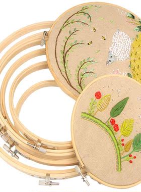 MIUSIE 12 Size 8-40CM Bamboo Frame Embroidery Hoop Ring DIY