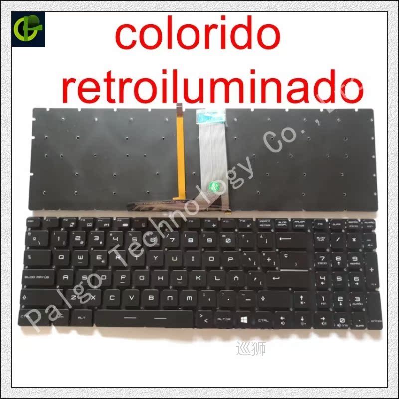 Spanish RGB backlit colorful Keyboard For MSI GT62 GT72 GE62