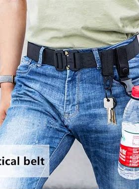 Military Tactical Belt Nylon Army Belts Black Metal Buckle 1