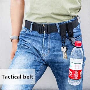 Military Tactical Belt Nylon Army Belts Black Metal Buckle 1