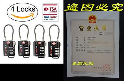 TSA Approved Cable Luggage Locks, Re-settable Combination w