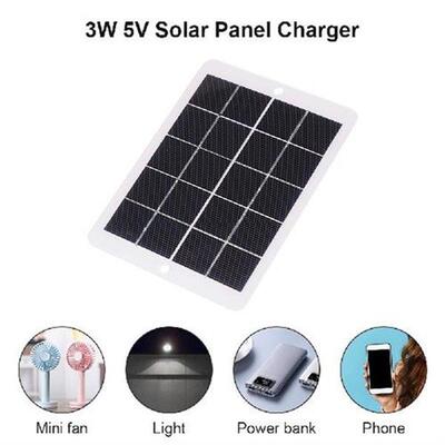 3W 5V Polysilicon Travel DIY Solar Charger Generator Power
