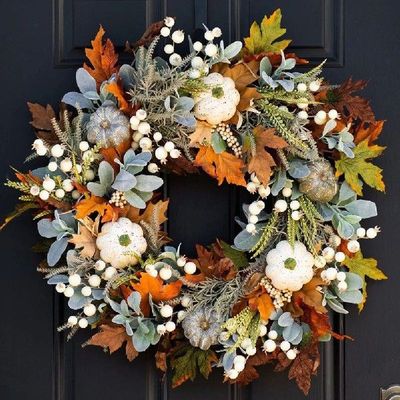 Thanksgiving Wreath Doorplar Festival Celebration Frost