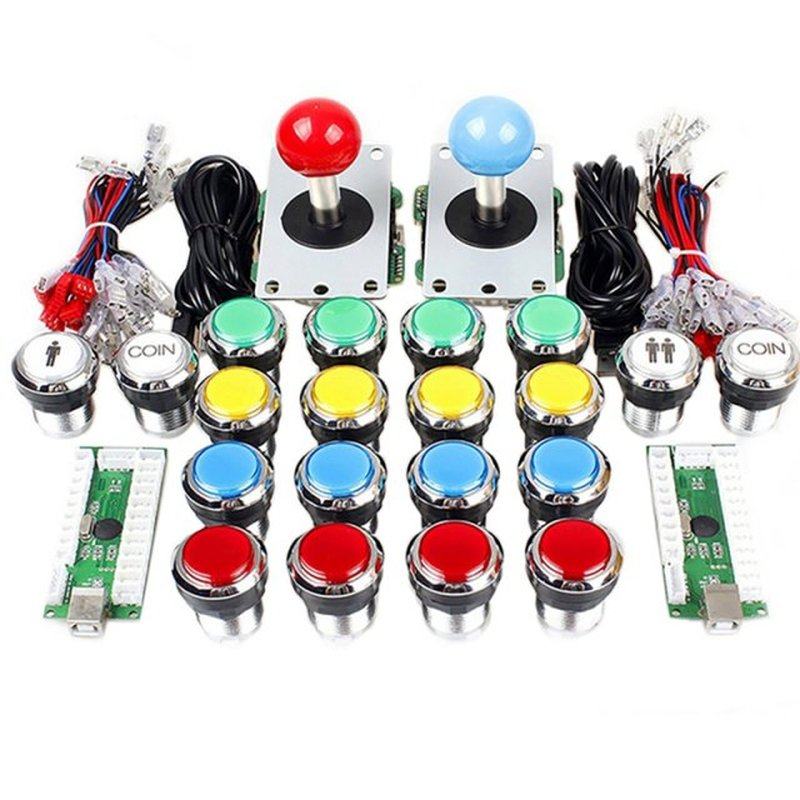 2 player ellipse arcade kit oval bat joystick handles led ch