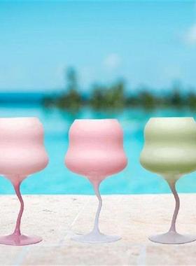 1Pc Candy Clash Color Cream Goblet Crystal Glass Home Wine
