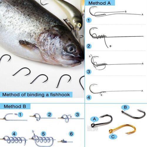 500Pcs Mixed Size Fishing Hook # 3~12 Carbon Steel Carp Fish