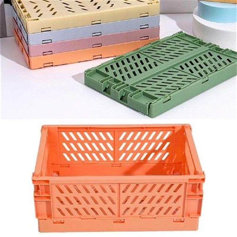 Collapsible Crate Plastic Folding Storage Box Basket