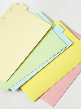 5pcs/set A7 Colored Binder Index Dividers Planner Dividers f