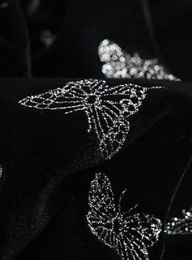 Black Pleuche Cloth Butterfly Gilding Craft Soft and