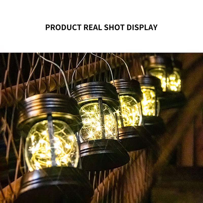 2pcs Retro Solar Lantern Garden Lights Waterproof Outdoor La