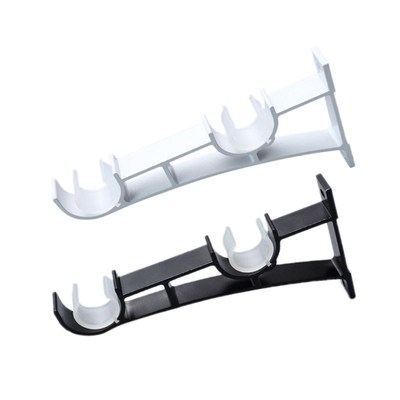 2pcs/set Double Curtain Rod Brackets Hook Hanger Ceiling Mou