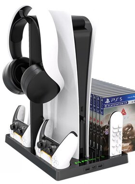 For PS5 Vertical Cooling Fan Stand with 15 Game Slot 3 Hub P