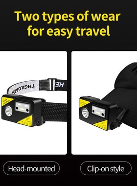 LED Headlight Headlamp Super Bright Hat Eaves Head-mounted W