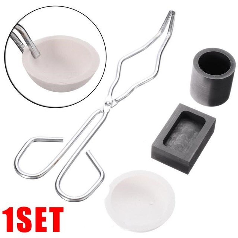 Melting Kit 16OZ Gold Graphite Crucible Cup   Tongs   Meltin