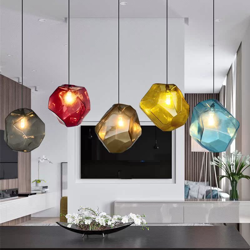 Modern Minimalist Colorful Crystal Glass pendant light Popul