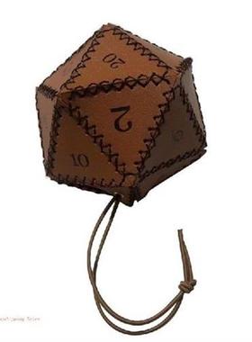 Polygonal Board Game  Bag PU Leather Drawstring Pouch