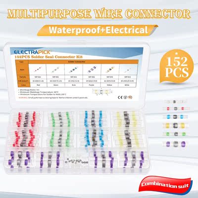 ELECTRAPICK 152pcs Waterproof Sleeve Solder Seal Wire Connec