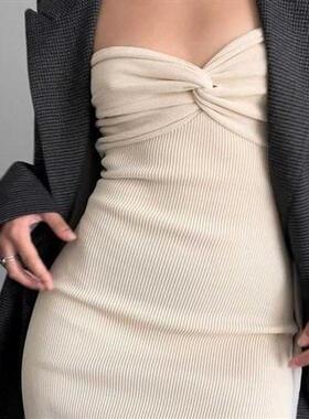 Tossy Strapless Knit Maxi Dresses For Women Summer Beach Par