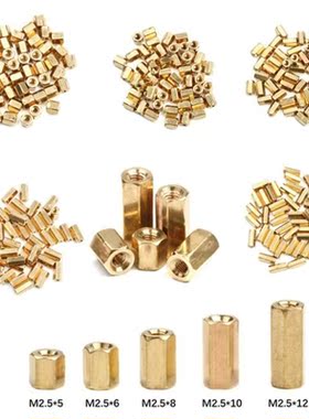 50Pcs Hex Nut Spacing Screw 5/6/8/10/12mm Female Brass Threa