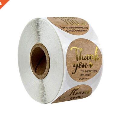 100-500pcs Thank You For Supporting My Business Kraft Sticke