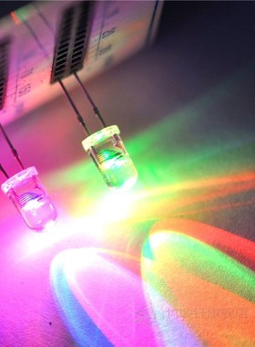 100PC Blinking 5mm Flashing LED Diode Flash RGB Transparent