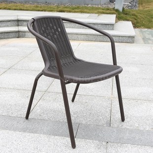 Outdoor Chair Courtyard Single Plastic Rattan Chair Stool Ba