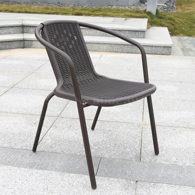 Outdoor Chair Courtyard Single Plastic Rattan Chair Stool Ba
