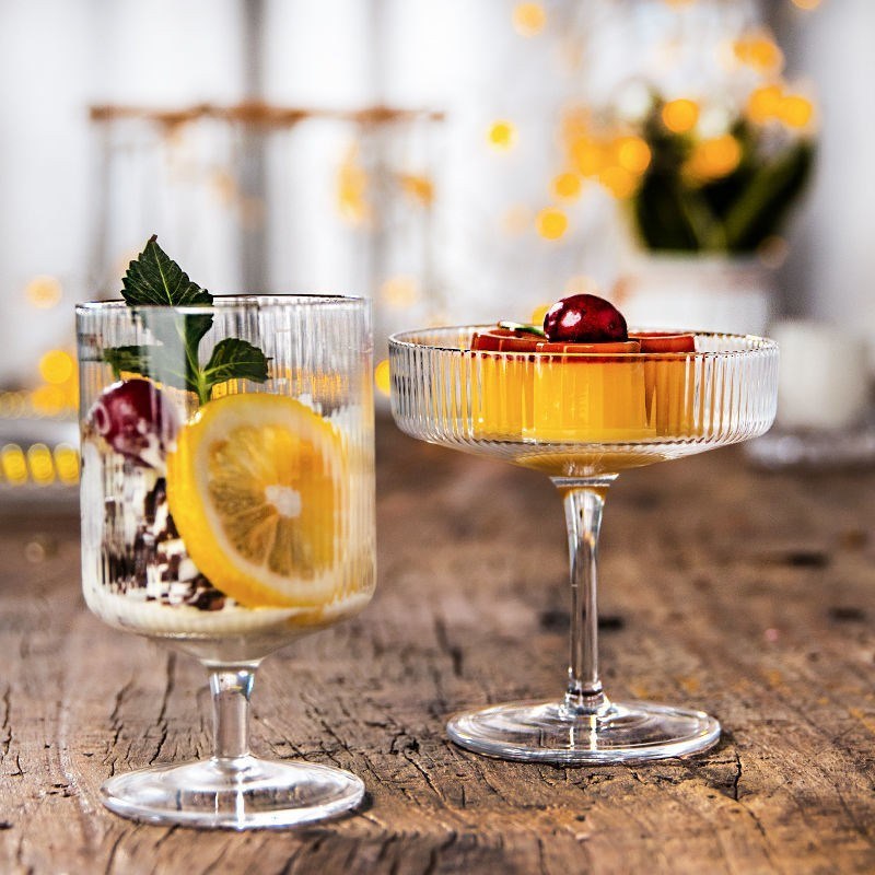 Ice cream cup Nordic Vertical Cocktail glass vertical patter