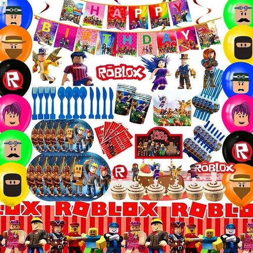 Roblox Robot Theme Birthday Decoration Tableware Set Paper