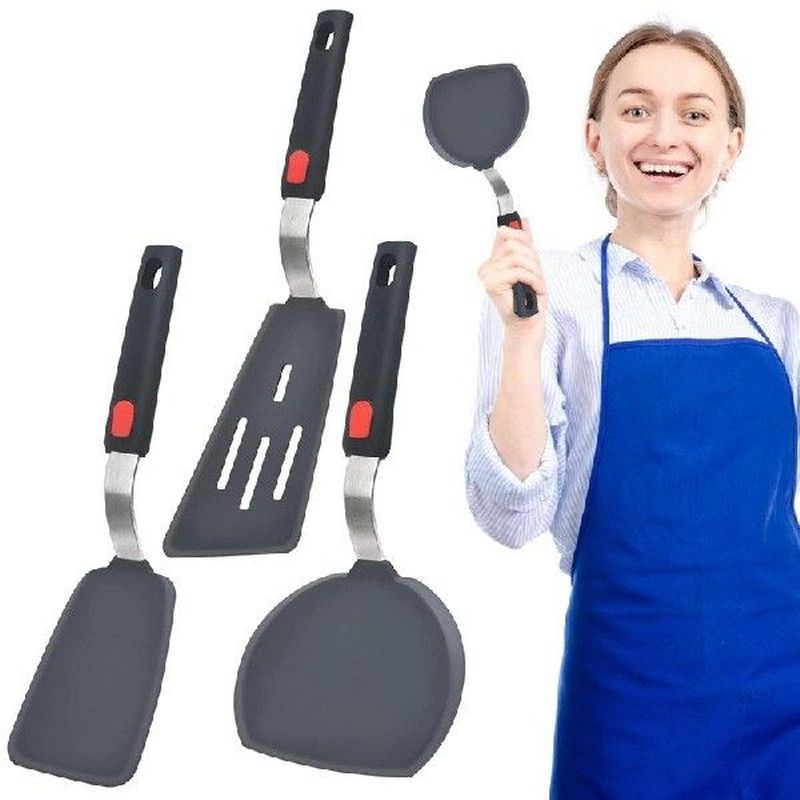 Silicone Turner Spatula Set Heat Resistant Cooking Spatulas