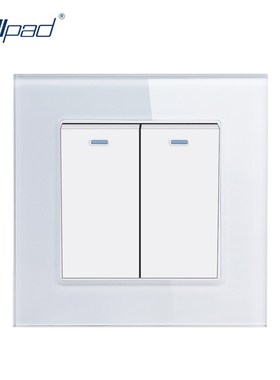 2 Gang Intermediate Switch Wallpad Crystal Glass 110V 250V