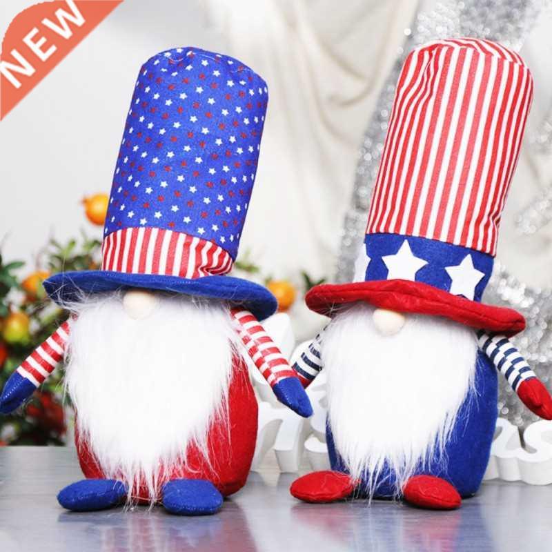 Dwarf Plush Doll Real Life Plush Patriotic Gnome Doll