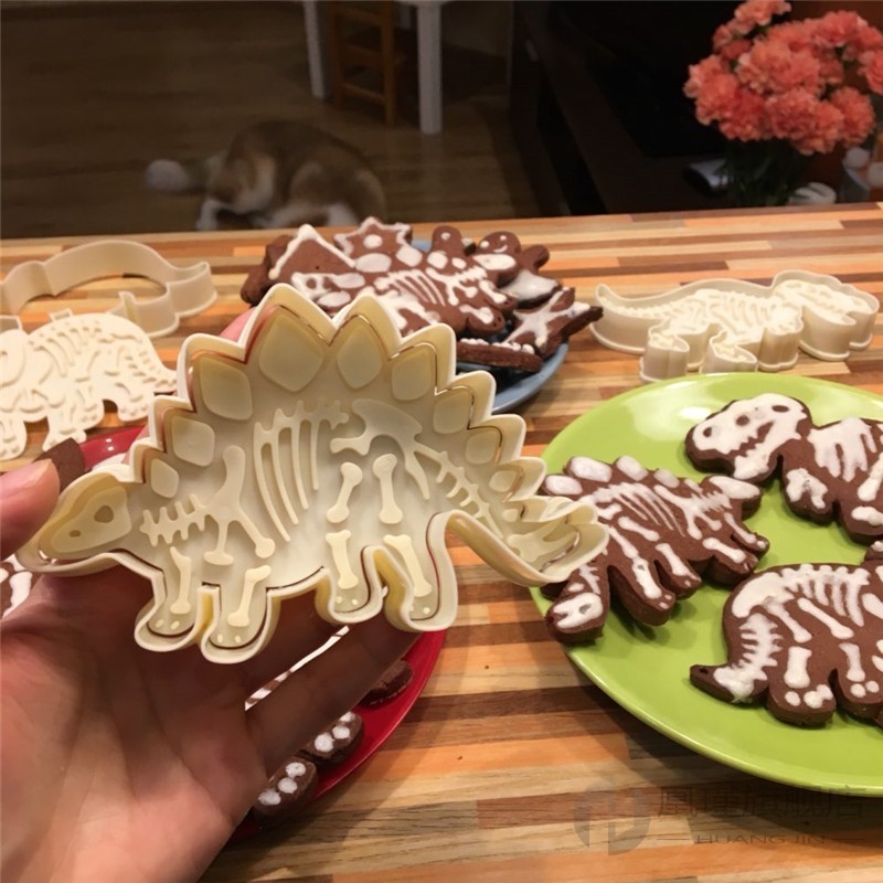 3pcs/set Dinosaur Shaped Cookie Cutter Mold 3D Biscuit Fonda