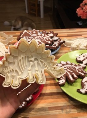 3pcs/set Dinosaur Shaped Cookie Cutter Mold 3D Biscuit Fonda