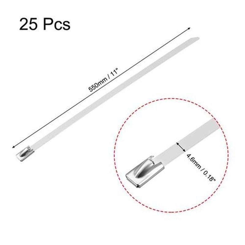 High Quality 25pcs 22 Inch Stainless Steel Cable Zip Ties 0.