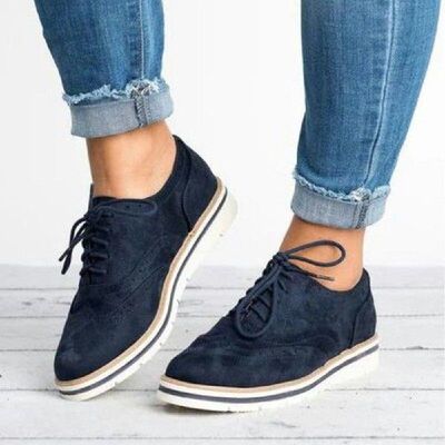 Women Flat Hollow Platform Shoes Oxfords British Style