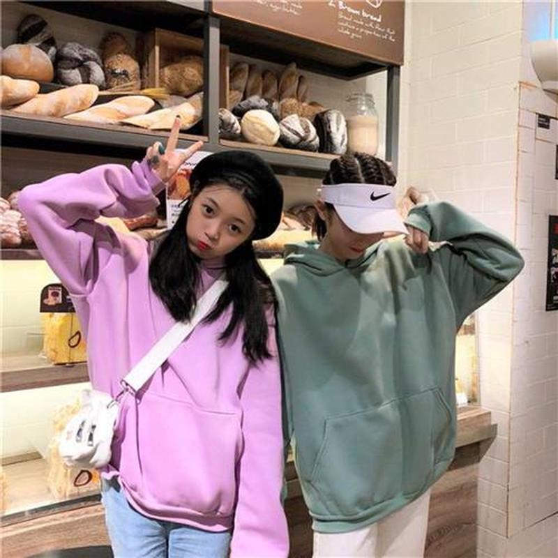 Autumn Winter Women Sweatshirt Solid Color Cute Teletubby De