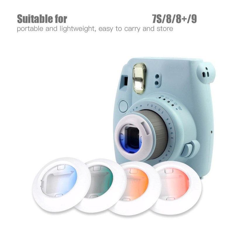 4 Colors Lens Filter Set Instant Camera Flashlight Flash Fi