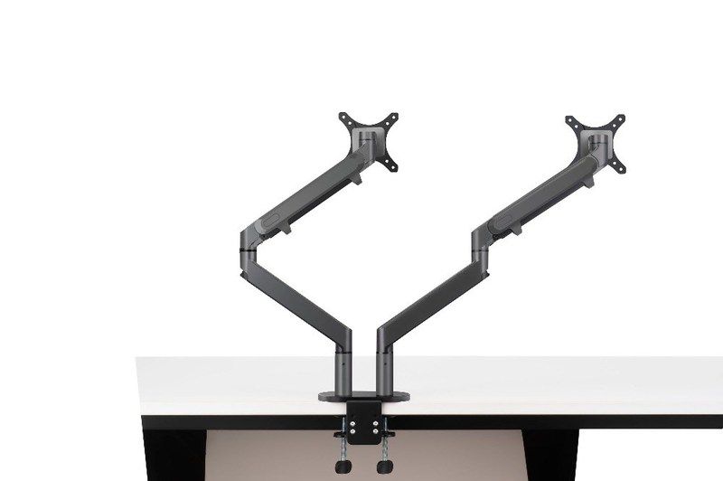 OZ-2 Dual Arm Monitor Mount Desk Stand Full Motion Aluminum