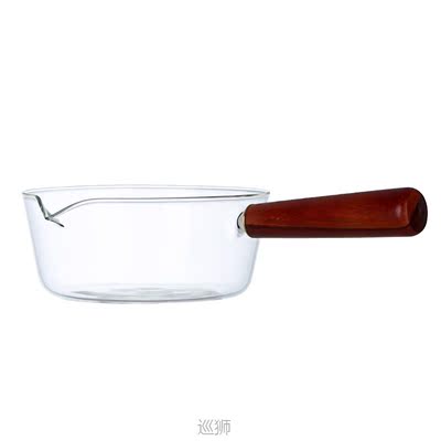 Japanese transparent high borosilicate glass milk pot, auxil