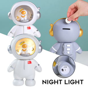 Astronaut Piggy Bank Night Light 3 in 1 Mini Spaceman Vinyl