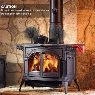 Black Heat Log Wood Blade Stove Fan Fireplace Powered