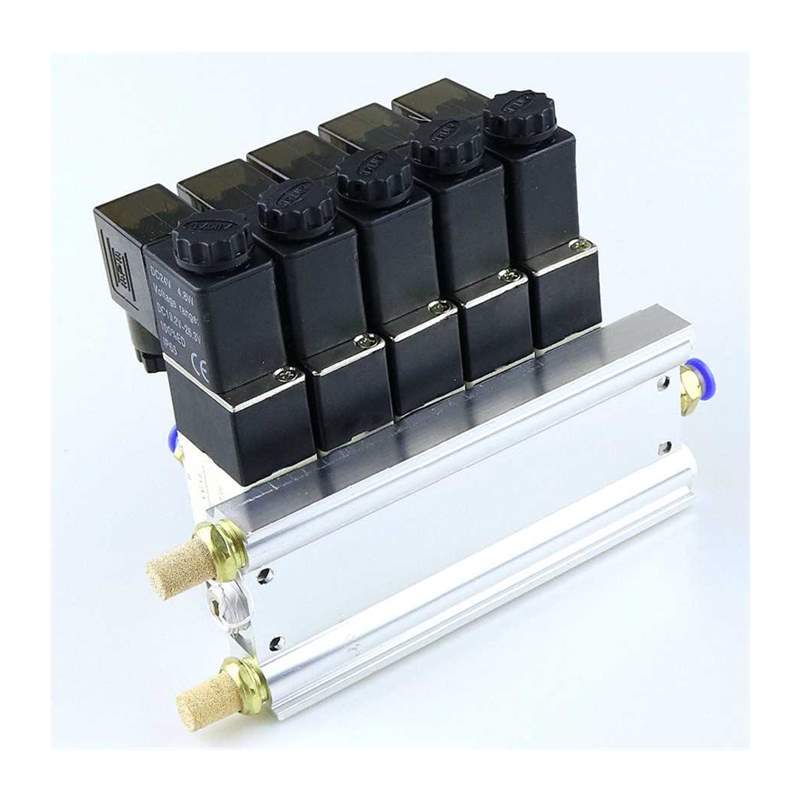 4V210-08 DC 12V Quintuple Solenoid Valve 6mm Connectors Sile