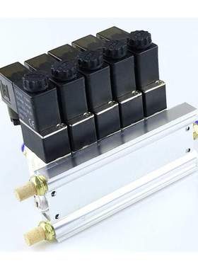 4V210-08 DC 12V Quintuple Solenoid Valve 6mm Connectors Sile
