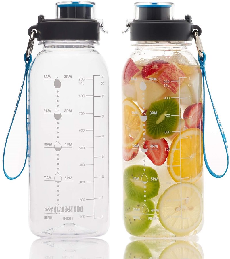 32oz BPA Free Water Bottle with Motivational Time Marker Rem