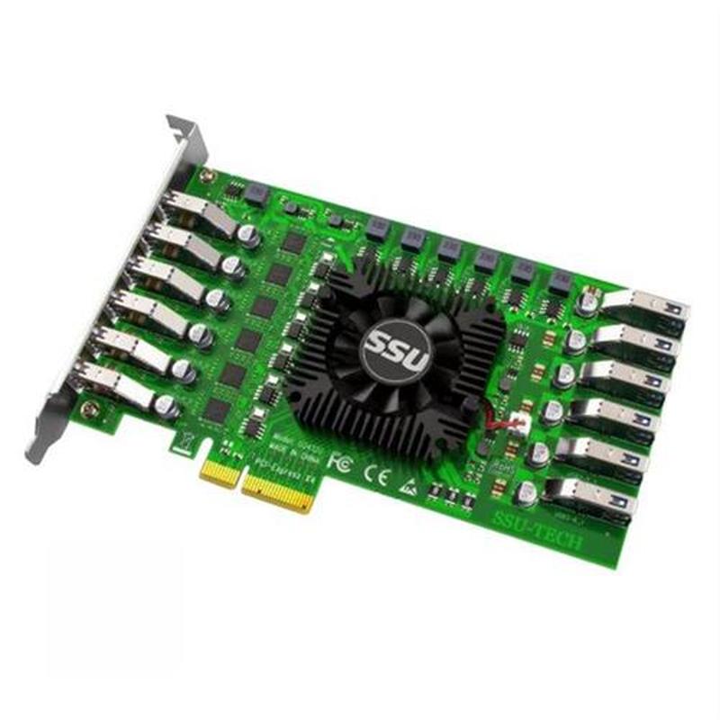 U412U PCI-E 4x to USB.0 12 USB Port Riser PCI Express X4 t