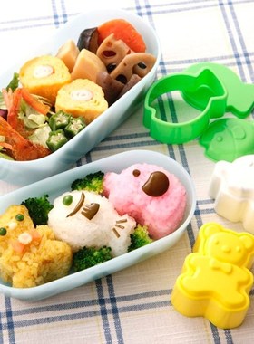 3Pcs/Set Cute Sushi Rice Balls Mold Bear Elephant Fish Bakin