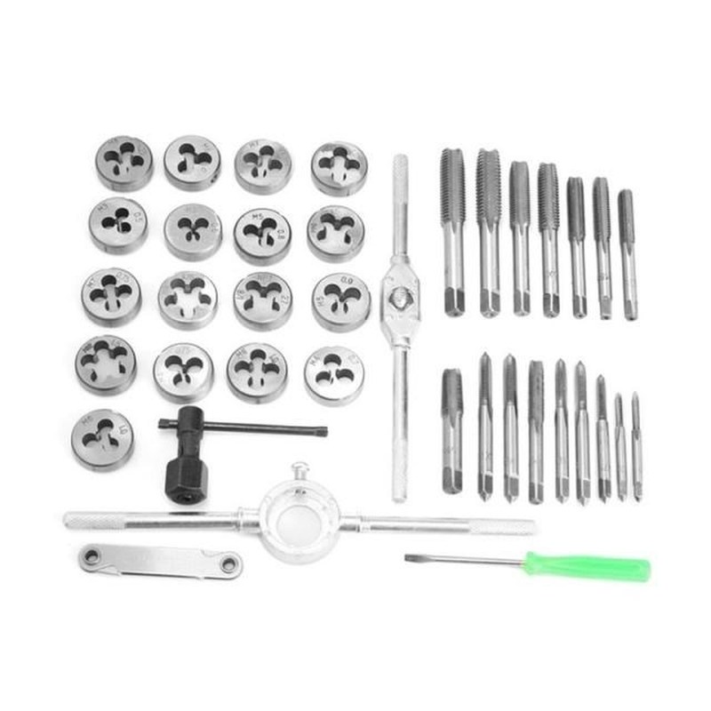 40pcs Tap Die Set M3-M12 Screw Thread Metric Taps Wrench Die